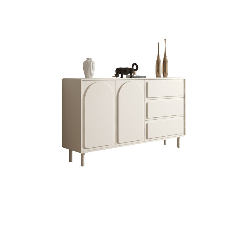 White Engineered Wood Buffet Server Modern Sideboard with Drawers Clearhalo 'buffet_sideboard' 'Buffets & Sideboards' 'furn' 'furn_buffet_sideboard' 'Furniture' 'Kitchen & Dining Furniture' 6087877