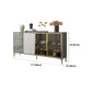 Contemporary Gray Sideboard Wood Buffet Server with Glass Doors