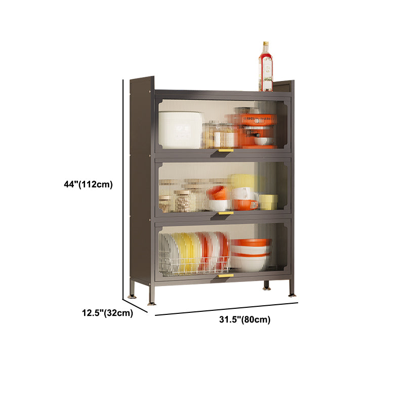 Server da pranzo contemporaneo in acciaio e server buffet acrilico per cucina