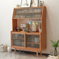Servidor buffet de madera sólida de pino con puertas de vidrio servidor comedor moderno