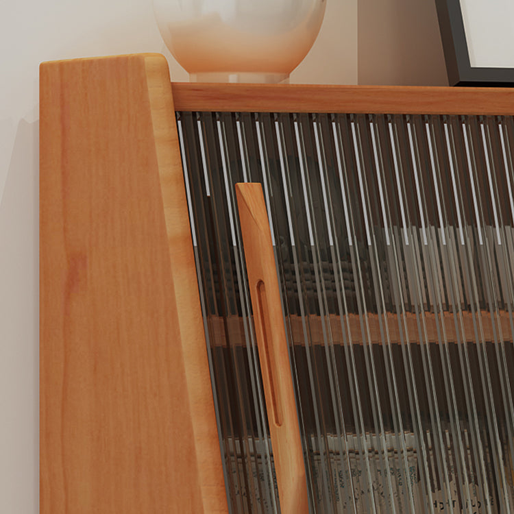 Servidor buffet de madera sólida de pino con puertas de vidrio servidor comedor moderno