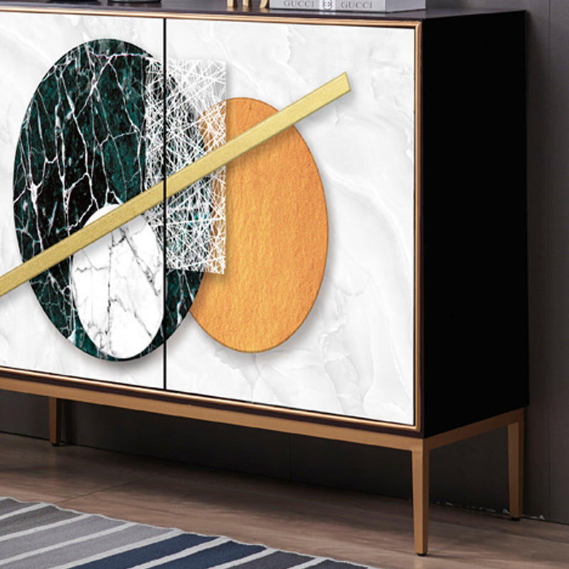 Modern eetbuffet met verstelbare planken Solid Wood Dining Server