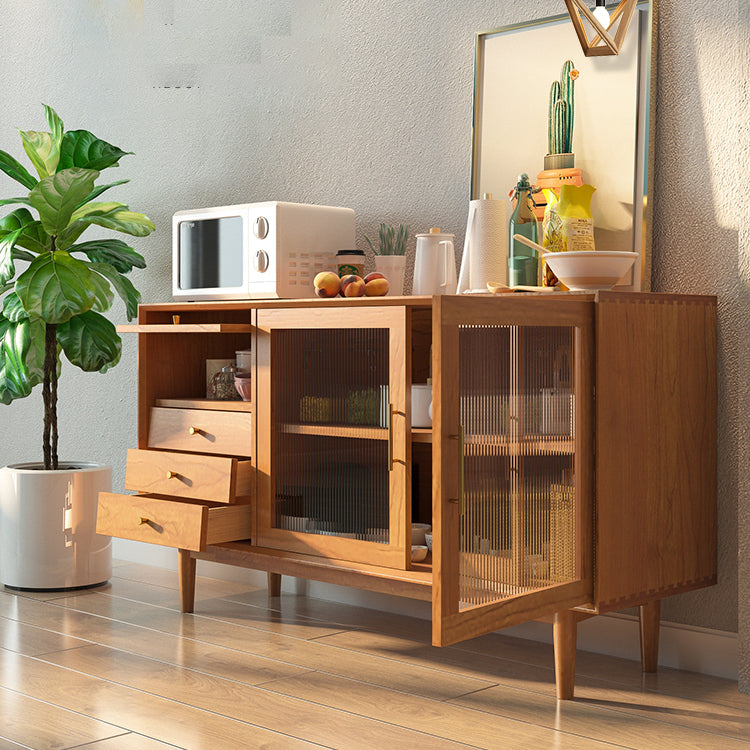 Tavolo a buffet in legno massiccio di pino con cassetti