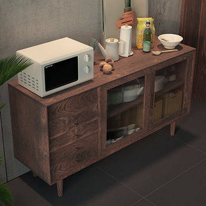 Tavolo a buffet in legno massiccio di pino con cassetti