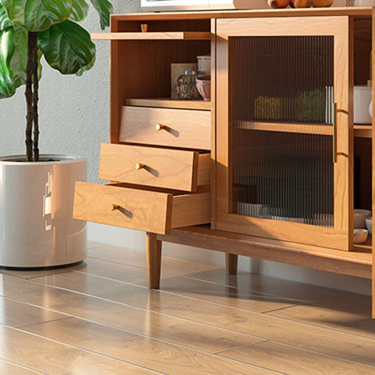 Tavolo a buffet in legno massiccio di pino con cassetti