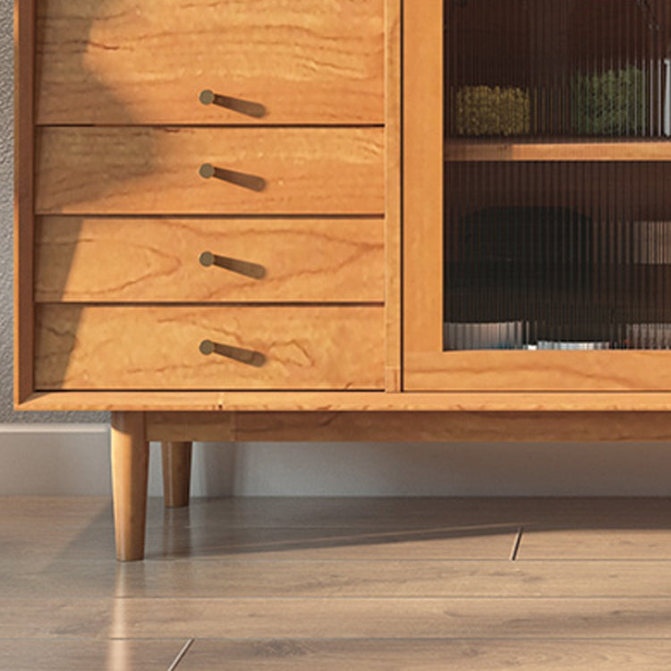 Tavolo a buffet in legno massiccio di pino con cassetti