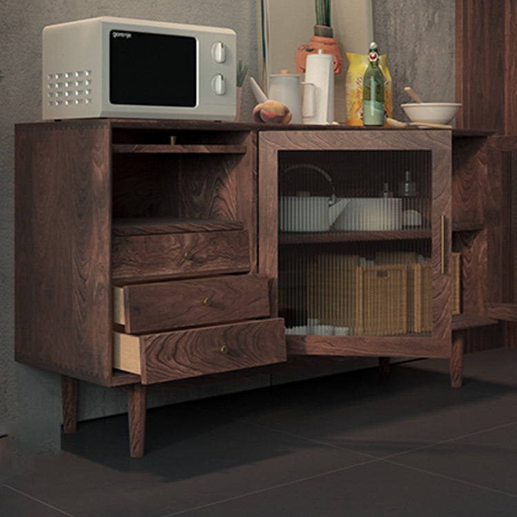 Tavolo a buffet in legno massiccio di pino con cassetti