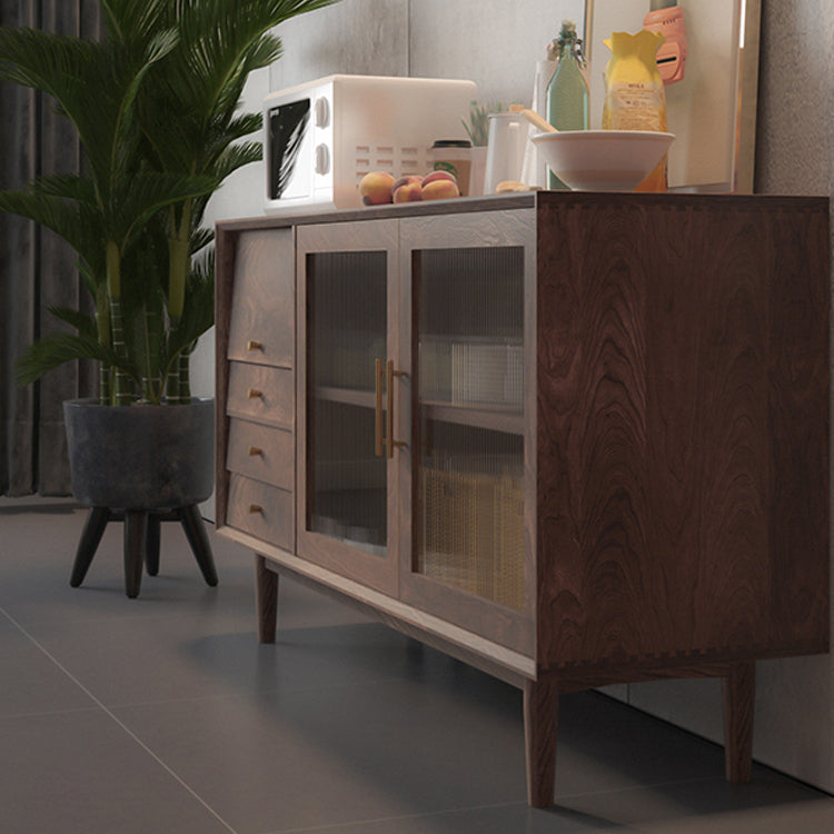 Tavolo a buffet in legno massiccio di pino con cassetti