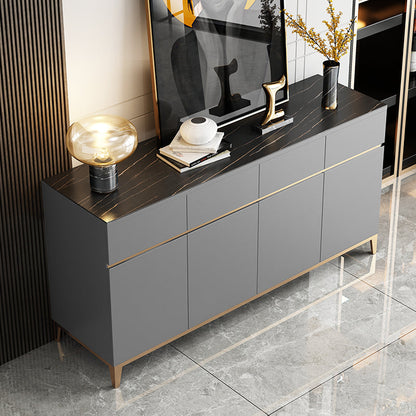 Glam Dining Server Stone e Sideboard in legno con cassetti