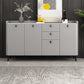 Modern Gray Sideboard Table with Drawers Wood and Stone Buffet Server 55"L x 16"W x 35"H Clearhalo 'buffet_sideboard' 'Buffets & Sideboards' 'furn' 'furn_buffet_sideboard' 'Furniture' 'Kitchen & Dining Furniture' 6088179