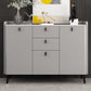 Modern Gray Sideboard Table with Drawers Wood and Stone Buffet Server 47.6"L x 15.7"W x 35.4"H Clearhalo 'buffet_sideboard' 'Buffets & Sideboards' 'furn' 'furn_buffet_sideboard' 'Furniture' 'Kitchen & Dining Furniture' 6088181