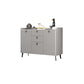 Modern Gray Sideboard Table with Drawers Wood and Stone Buffet Server Clearhalo 'buffet_sideboard' 'Buffets & Sideboards' 'furn' 'furn_buffet_sideboard' 'Furniture' 'Kitchen & Dining Furniture' 6088182