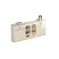 Server a buffet bianco con porte di vetro server glam per sala da pranzo
