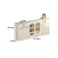 Server a buffet bianco con porte di vetro server glam per sala da pranzo