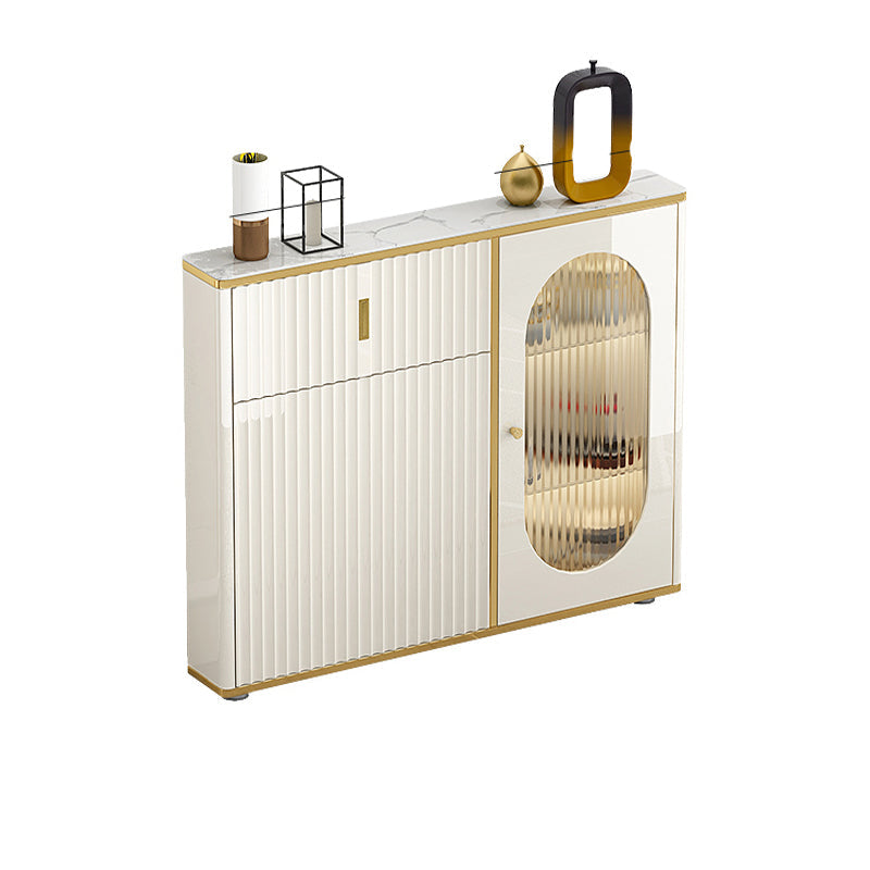 Weißer Buffetserver mit Glastüren Glam Dining Server für Küche