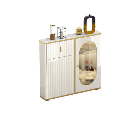 Weißer Buffetserver mit Glastüren Glam Dining Server für Küche