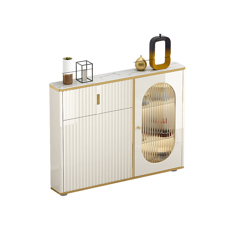 Weißer Buffetserver mit Glastüren Glam Dining Server für Küche