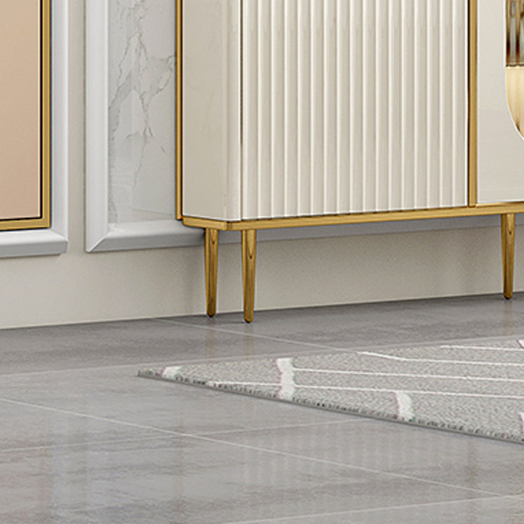 Weißer Buffetserver mit Glastüren Glam Dining Server für Küche