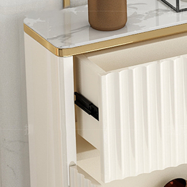 Weißer Buffetserver mit Glastüren Glam Dining Server für Küche