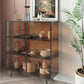 Steel Sideboard with 2 Glass Doors Modern Dining Server with Metal Legs