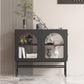 2 Doors Dining Server with Metal Frame Modern Home Sideboard with Cabinets