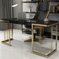 Glam Rectangular Office Desk Marble Solid Wood Writing Desk for Home Black Clearhalo 'furn' 'furn_office_desk' 'Furniture' 'Office Desks' 'Office Furniture' 'office_desk' 6088483