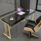 Glam Rectangular Office Desk Marble Solid Wood Writing Desk for Home Clearhalo 'furn' 'furn_office_desk' 'Furniture' 'Office Desks' 'Office Furniture' 'office_desk' 6088486