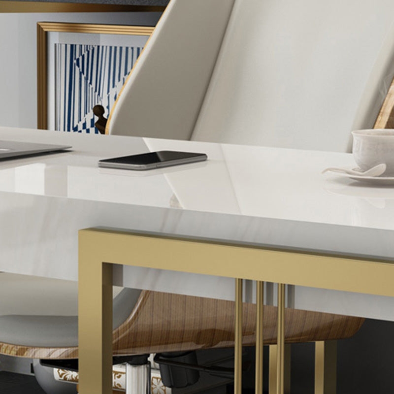 Glam Rectangular Office Desk Marble Solid Wood Writing Desk for Home Clearhalo 'furn' 'furn_office_desk' 'Furniture' 'Office Desks' 'Office Furniture' 'office_desk' 6088490