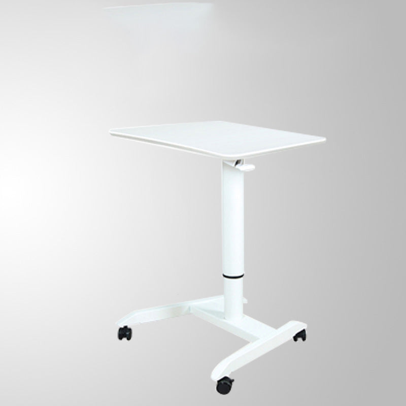 Contemporary Writing Desk Home or Office with Caster Wheels Desk with Metal Legs White Clearhalo 'furn' 'furn_office_desk' 'Furniture' 'Office Desks' 'Office Furniture' 'office_desk' 6088497