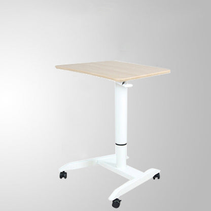 Contemporary Writing Desk Home or Office with Caster Wheels Desk with Metal Legs Natural Wood White Clearhalo 'furn' 'furn_office_desk' 'Furniture' 'Office Desks' 'Office Furniture' 'office_desk' 6088500