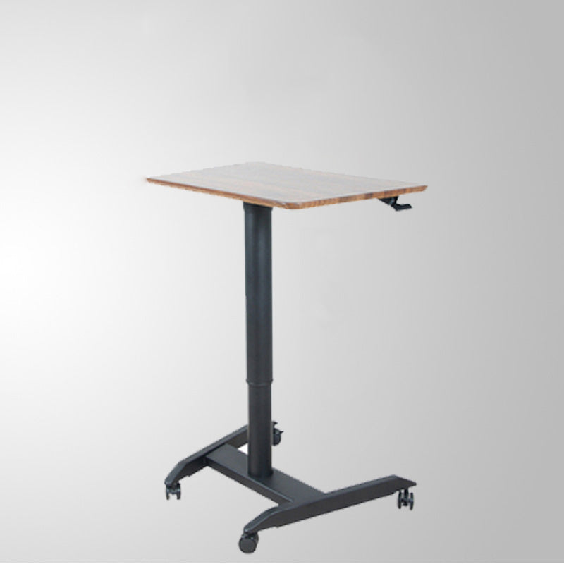 Contemporary Writing Desk Home or Office with Caster Wheels Desk with Metal Legs Walnut Clearhalo 'furn' 'furn_office_desk' 'Furniture' 'Office Desks' 'Office Furniture' 'office_desk' 6088502