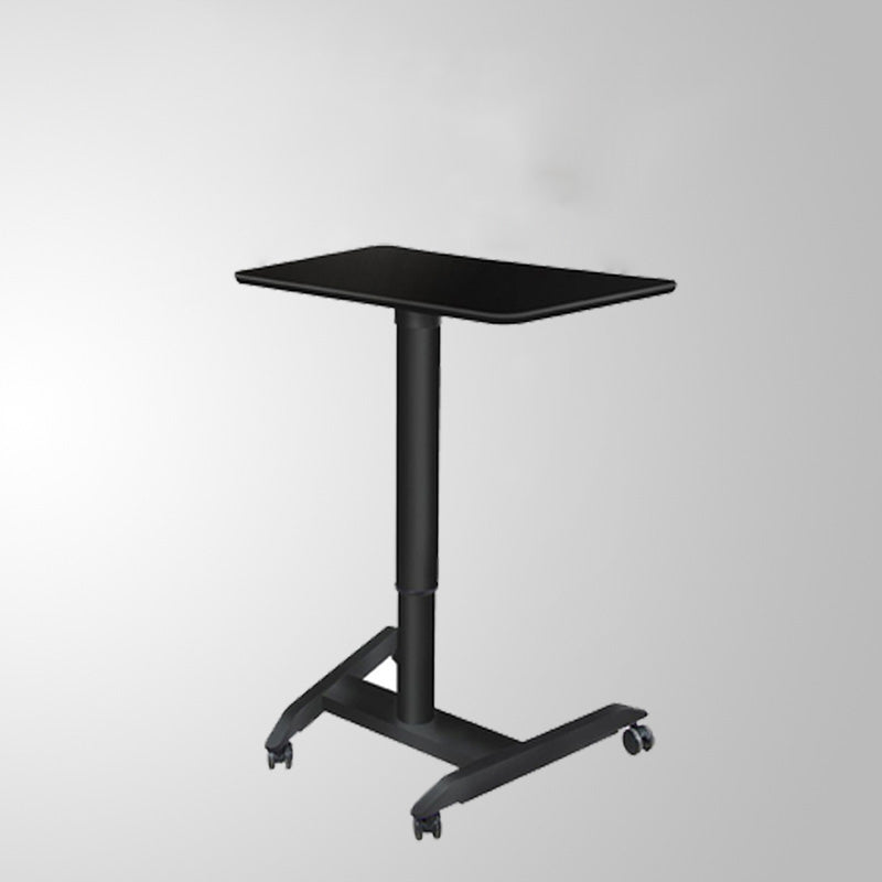 Contemporary Writing Desk Home or Office with Caster Wheels Desk with Metal Legs Black Clearhalo 'furn' 'furn_office_desk' 'Furniture' 'Office Desks' 'Office Furniture' 'office_desk' 6088504