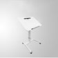 Contemporary Writing Desk Home or Office with Caster Wheels Desk with Metal Legs Textured White Clearhalo 'furn' 'furn_office_desk' 'Furniture' 'Office Desks' 'Office Furniture' 'office_desk' 6088506