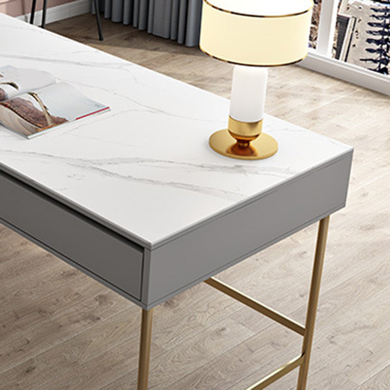 Marble Rectangular Office Desk Glam Solid Wood Writing Desk for Home Clearhalo 'furn' 'furn_office_desk' 'Furniture' 'Office Desks' 'Office Furniture' 'office_desk' 6088522