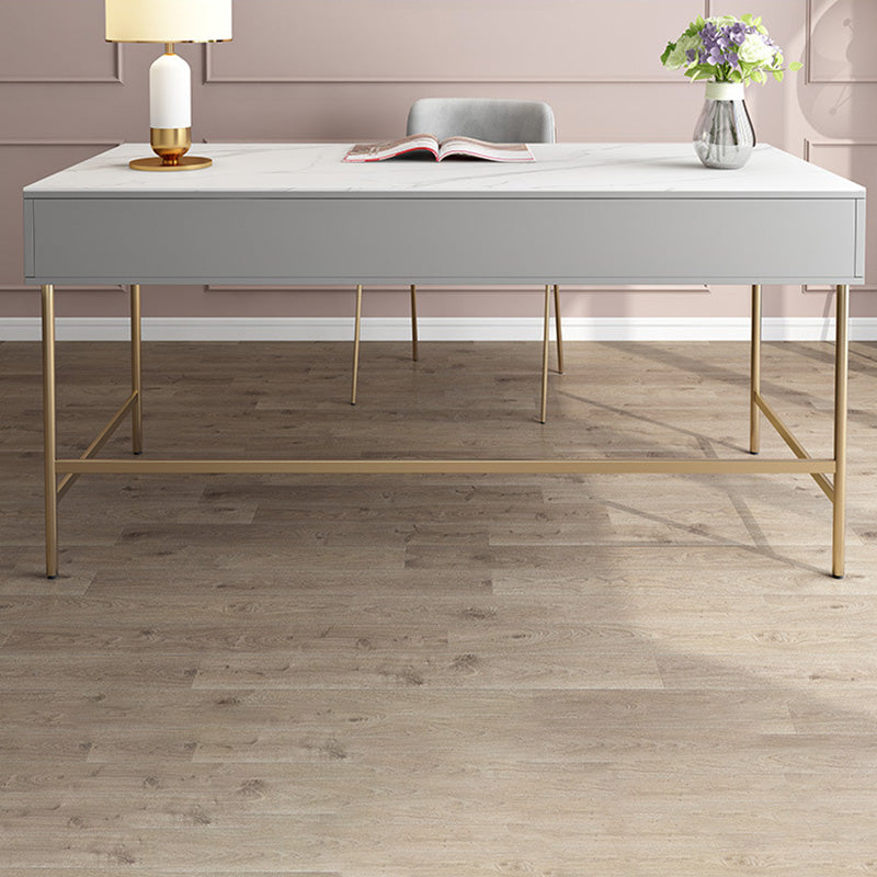 Marble Rectangular Office Desk Glam Solid Wood Writing Desk for Home Clearhalo 'furn' 'furn_office_desk' 'Furniture' 'Office Desks' 'Office Furniture' 'office_desk' 6088525