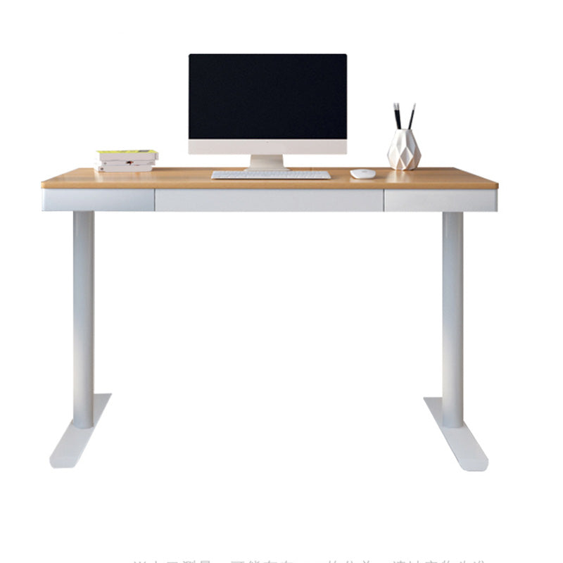 Contemporary Marble T-Shape Office Desk with Metal Legs Writing Desk Clearhalo 'furn' 'furn_office_desk' 'Furniture' 'Office Desks' 'Office Furniture' 'office_desk' 6088538