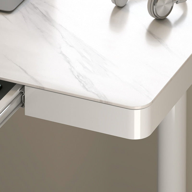 Contemporary Marble T-Shape Office Desk with Metal Legs Writing Desk Clearhalo 'furn' 'furn_office_desk' 'Furniture' 'Office Desks' 'Office Furniture' 'office_desk' 6088540