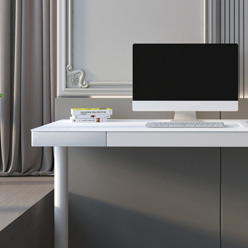 Contemporary Marble T-Shape Office Desk with Metal Legs Writing Desk Clearhalo 'furn' 'furn_office_desk' 'Furniture' 'Office Desks' 'Office Furniture' 'office_desk' 6088541