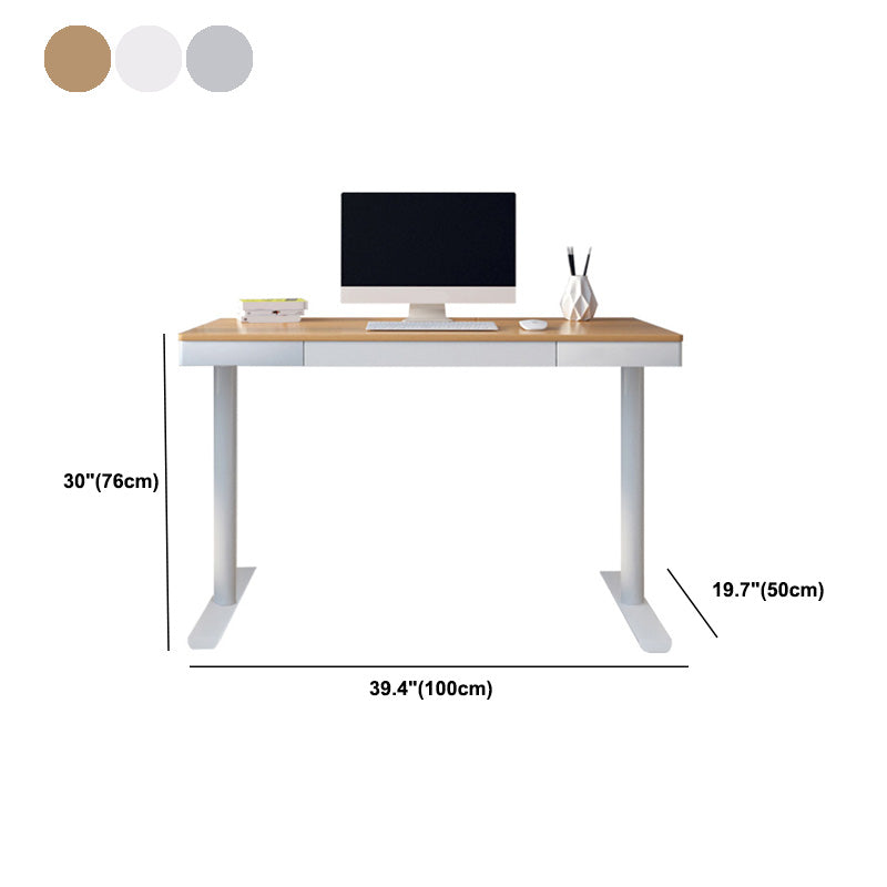 Contemporary Marble T-Shape Office Desk with Metal Legs Writing Desk Clearhalo 'furn' 'furn_office_desk' 'Furniture' 'Office Desks' 'Office Furniture' 'office_desk' 6088546