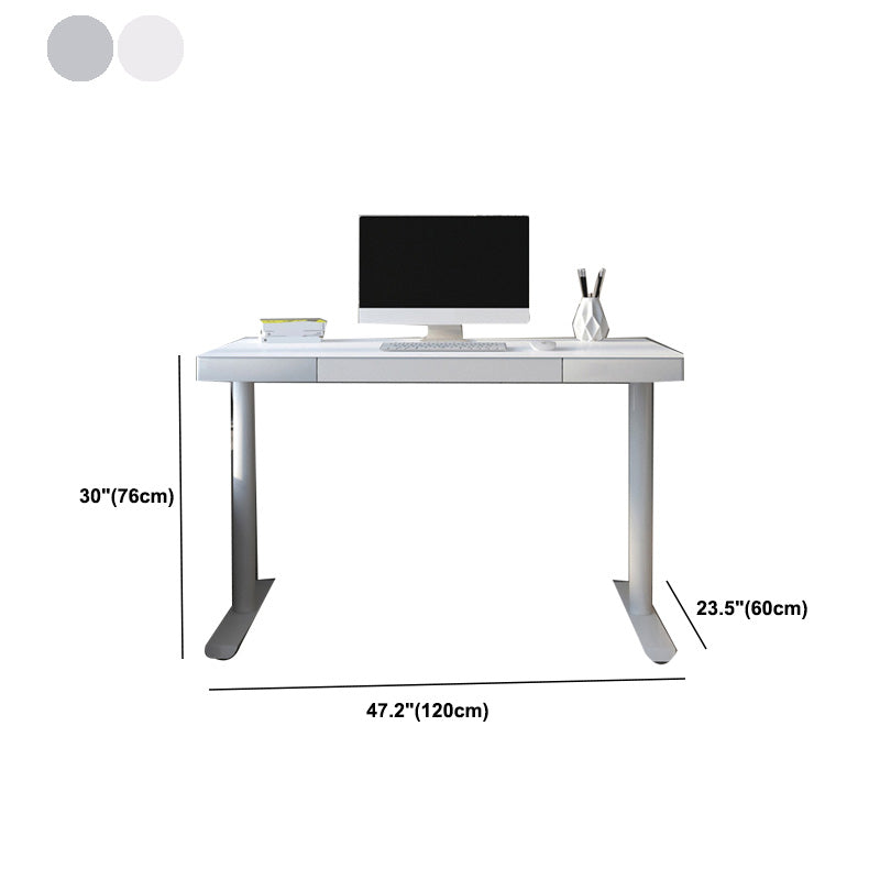 Contemporary Marble T-Shape Office Desk with Metal Legs Writing Desk Clearhalo 'furn' 'furn_office_desk' 'Furniture' 'Office Desks' 'Office Furniture' 'office_desk' 6088547