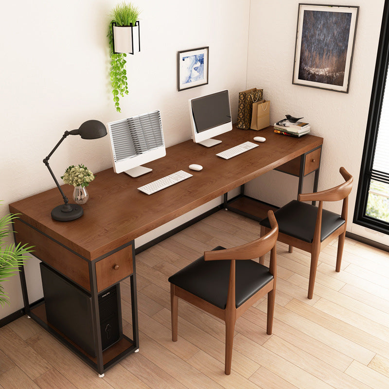 Hedendaagse massief houten bureau 30-inch H Computer Desk in Brown