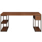 Hedendaagse massief houten bureau 30-inch H Computer Desk in Brown