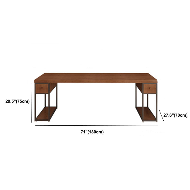 Hedendaagse massief houten bureau 30-inch H Computer Desk in Brown