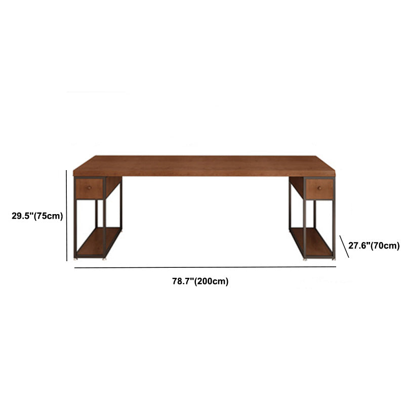 Hedendaagse massief houten bureau 30-inch H Computer Desk in Brown