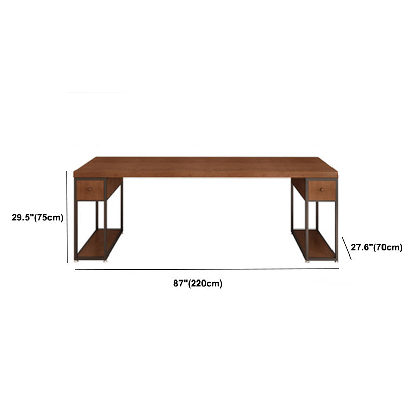 Hedendaagse massief houten bureau 30-inch H Computer Desk in Brown