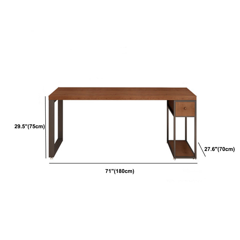 Hedendaagse massief houten bureau 30-inch H Computer Desk in Brown