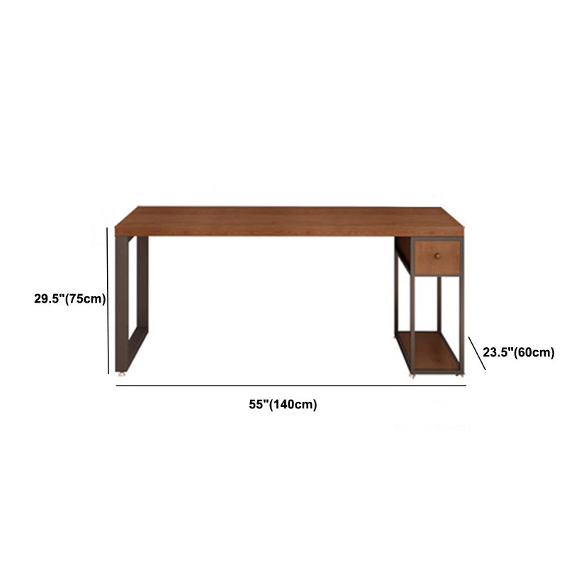 Hedendaagse massief houten bureau 30-inch H Computer Desk in Brown