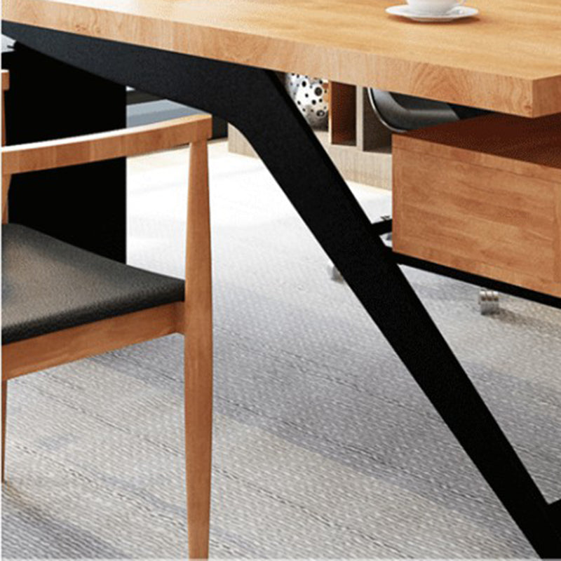 Contemporary Office Desk Rectangular Solid Wood Executive Desks Clearhalo 'furn' 'furn_office_desk' 'Furniture' 'Office Desks' 'Office Furniture' 'office_desk' 6088673