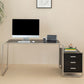 Black and White Office Desk Pedestal Wooden Writing Desk for Home