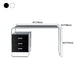 Black and White Office Desk Pedestal Wooden Writing Desk for Home